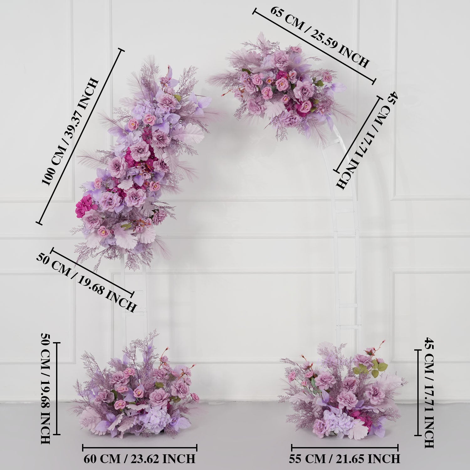 Uflower Purple Flower Arrangement Wedding Party Backdrop Floral Props